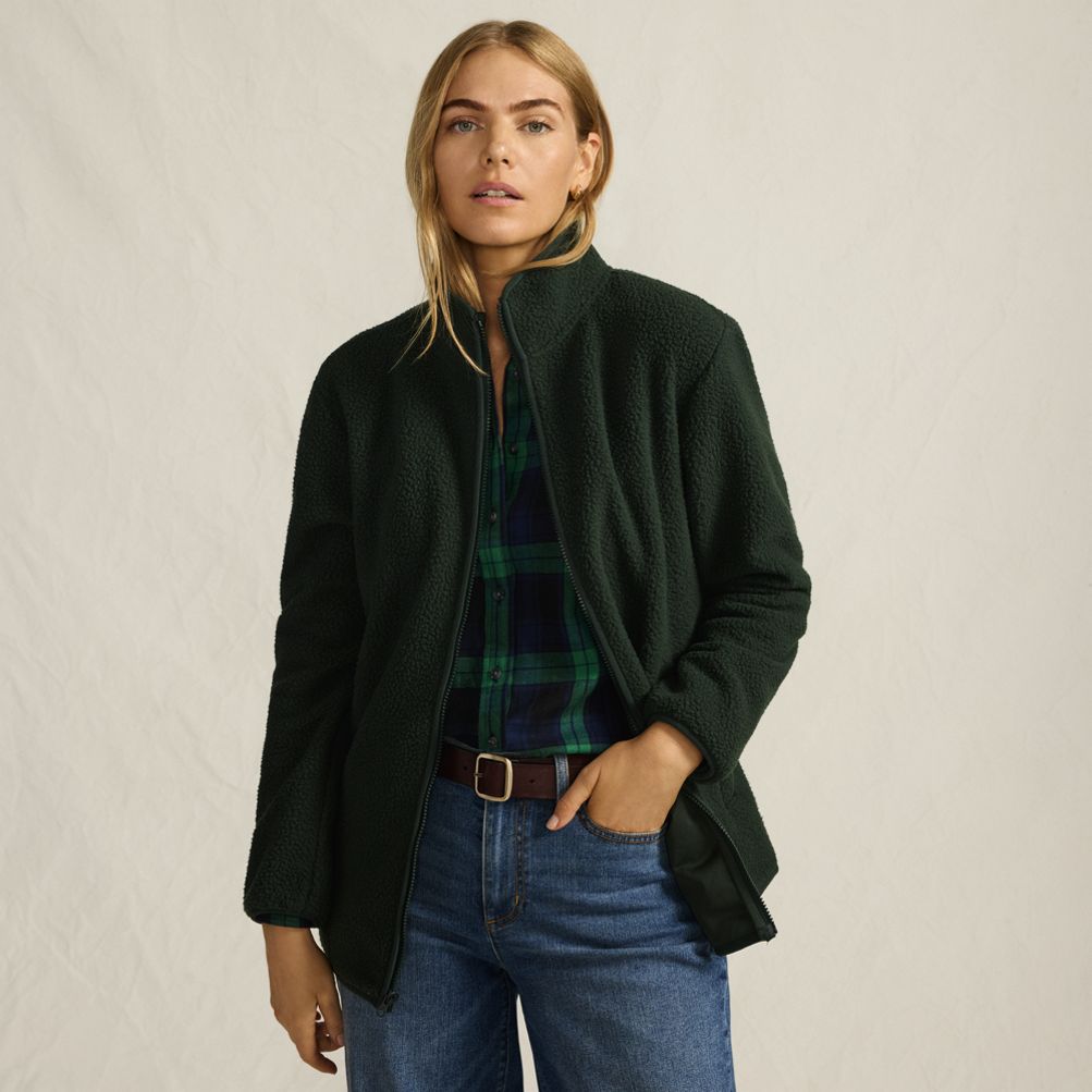 landsend フリースジャケット Women's Cozy Sherpa Full Zip Fleece Jacket | Lands' End