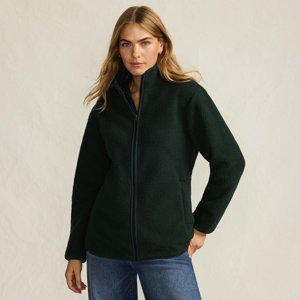 Women's Cozy Sherpa Full Zip Fleece Jacket | Lands' End