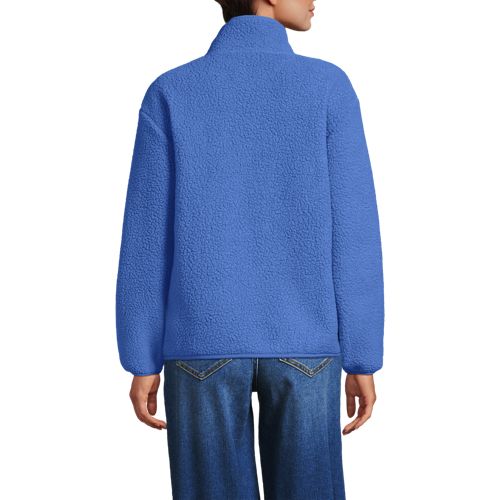 Women's Half Zip Cozy Sherpa Fleece Pullover, Back