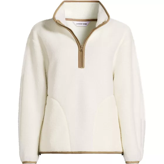 Women's Petite Half Zip Cozy Sherpa Fleece Pullover - primary