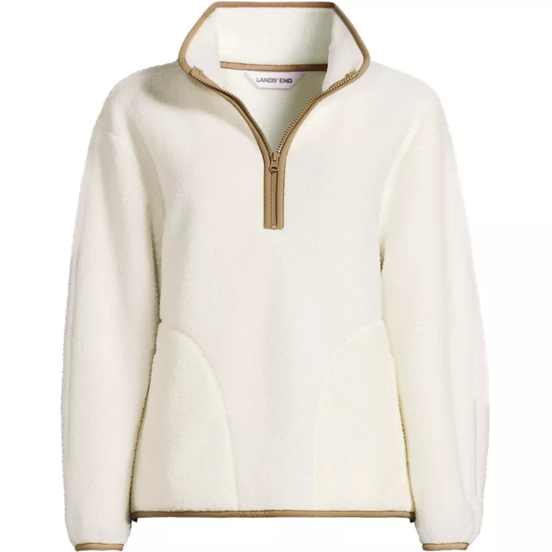 Women's Half Zip Cozy Sherpa Fleece Pullover, Front