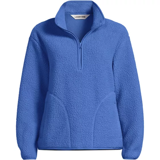 Women's Plus Size Half Zip Cozy Sherpa Fleece Pullover - primary