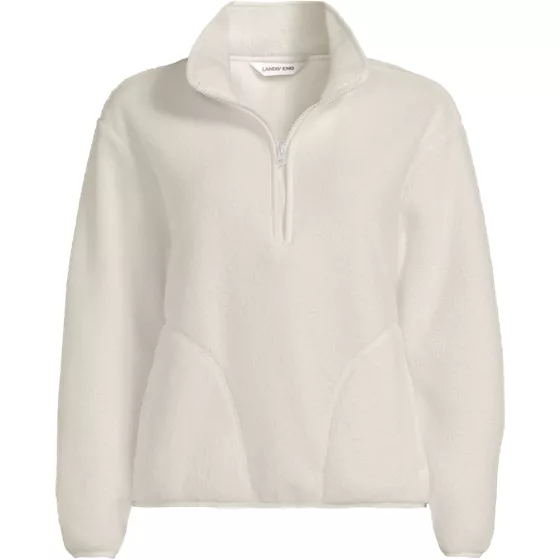 Women's Plus Size Half Zip Cozy Sherpa Fleece Pullover - primary