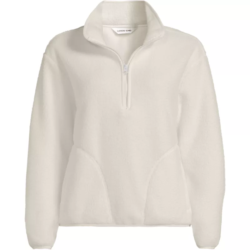 Women's Plus Size Half Zip Cozy Sherpa Fleece Pullover, Front