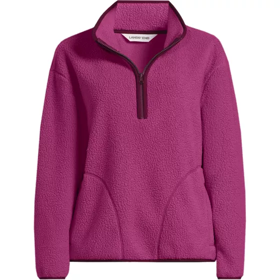 Women's Half Zip Cozy Sherpa Fleece Pullover - primary
