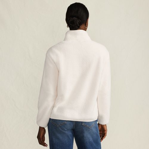 Women's Half Zip Cozy Sherpa Fleece Pullover, Back