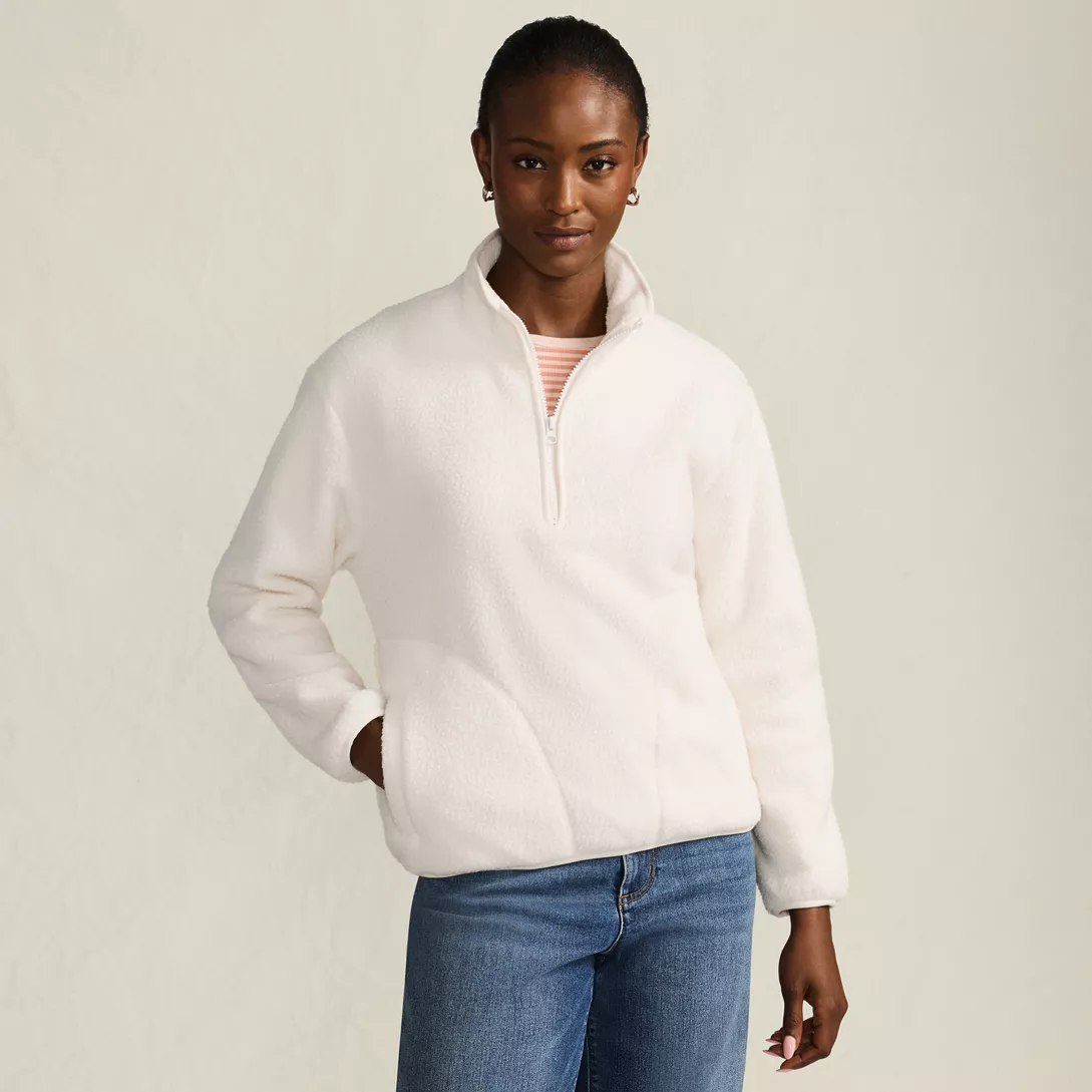 Women's Half Zip Cozy Sherpa Fleece Pullover