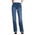 Women's Petite Soft Denim High Rise Rail Straight Leg Utility Jeans, Front