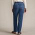 Women's Petite Soft Denim High Rise Rail Straight Leg Utility Jeans, Back