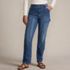 Women's Petite Soft Denim High Rise Rail Straight Leg Utility Jeans, Front