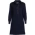 Women's Soft Denim Popover Long Sleeve Shirt Dress, Front