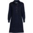 Women's Soft Denim Popover Long Sleeve Shirt Dress, Front