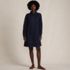 Women's Soft Denim Popover Long Sleeve Shirt Dress, Front