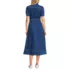 Women's Soft Denim Puff Sleeve Midi Dress, Back