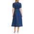 Women's Soft Denim Puff Sleeve Midi Dress, Back