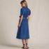 Women's Soft Denim Puff Sleeve Midi Dress, Back