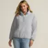 Women's Plus Size Half Zip Cozy Sherpa Fleece Pullover, Front