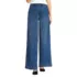 Women's Soft Denim High Rise Wide Leg Top Stitch Trousers, Front