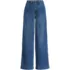 Women's Soft Denim High Rise Wide Leg Top Stitch Trousers, Front