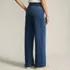 Women's Soft Denim High Rise Wide Leg Top Stitch Trousers, Back