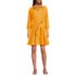 Women's Embroidered Poplin Button Front Dress with Godets, Front