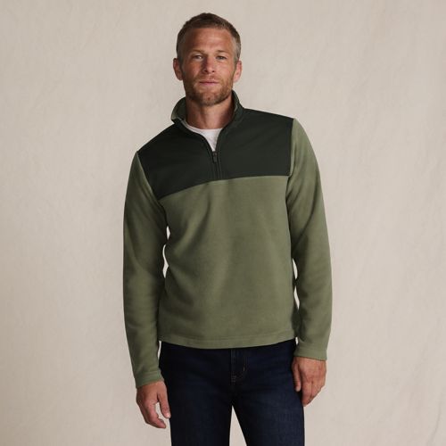  Lands' End Anyweather Colorblock Fleece-pullover Mit Reißverschluss, Herren, Größe:44-46 Regular, Grün, Polyester, By Lands' End 