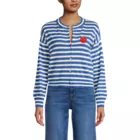 Women's Cropped Fine Gauge Crew Neck Cardigan Sweater