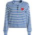 Women's Cropped Fine Gauge Crew Neck Cardigan Sweater, Front