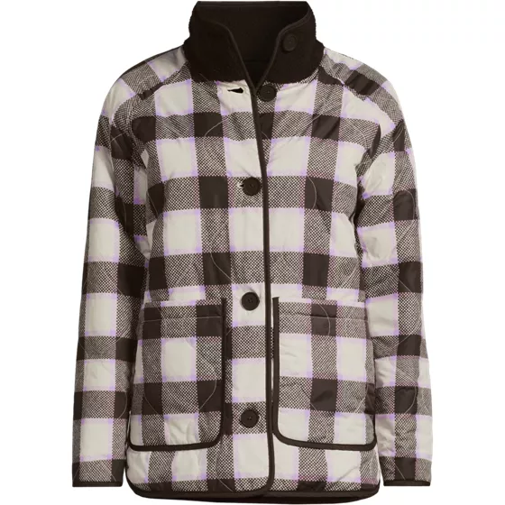 Women's Sherpa Fleece Reversible Mixed Media Long Jacket - primary