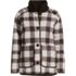 Women's Sherpa Fleece Reversible Mixed Media Long Jacket, Front
