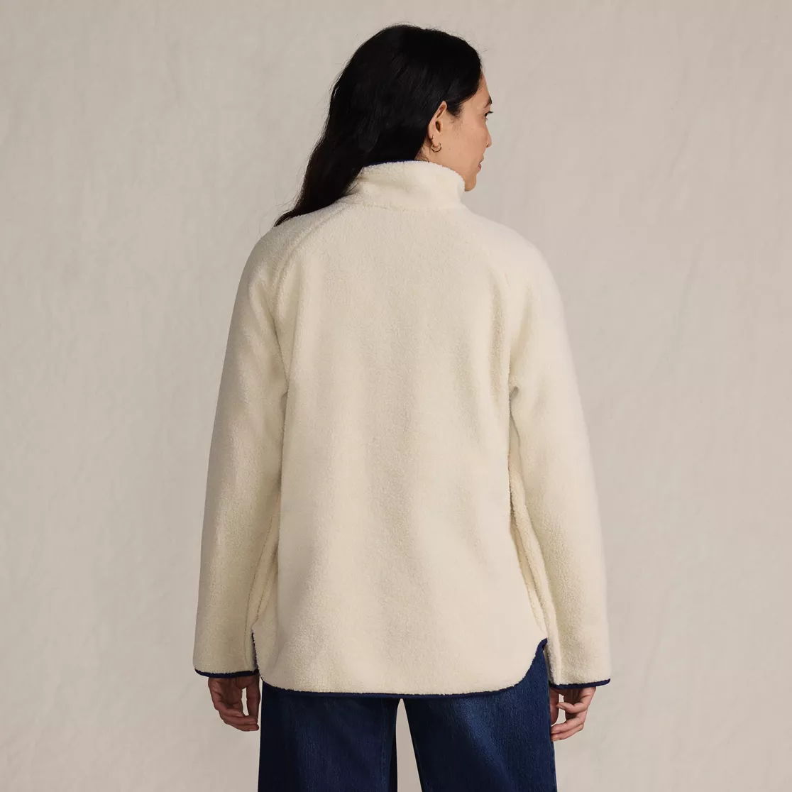 Women's Sherpa Fleece Reversible Mixed Media Long Jacket