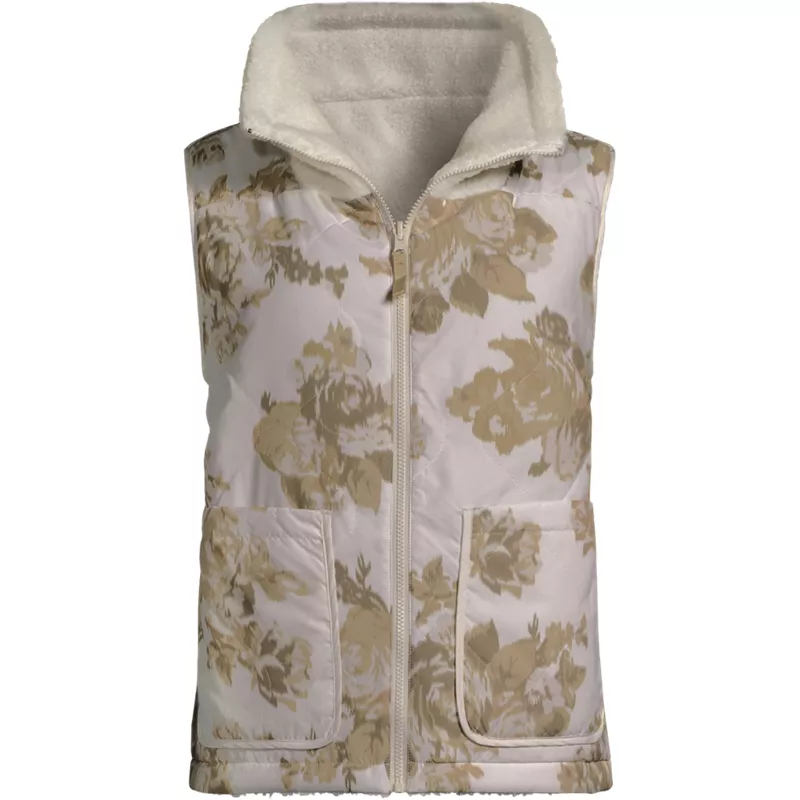 Women's Sherpa Fleece Reversible Mixed Media Vest, Front