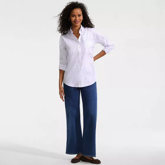 Women's No Iron Pinpoint Relaxed Fit Shirt - primary