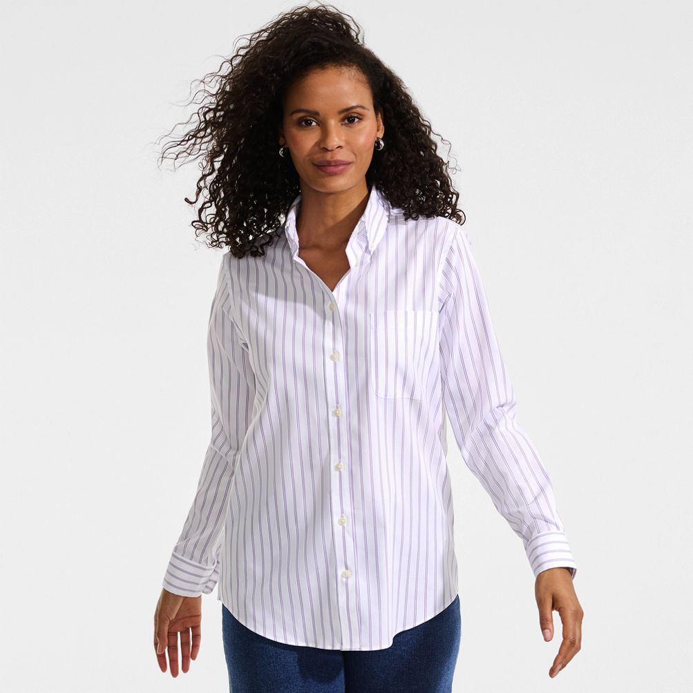 Women's No Iron Pinpoint Relaxed Fit Shirt | Lands' End