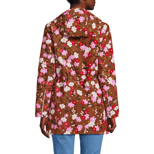 Women's Squall Hooded Waterproof Print Raincoat, Back