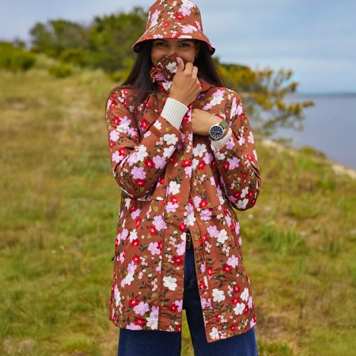 Women's Squall Hooded Waterproof Print Raincoat, alternative image