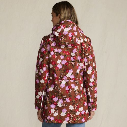 Women's Squall Hooded Waterproof Print Raincoat, Back