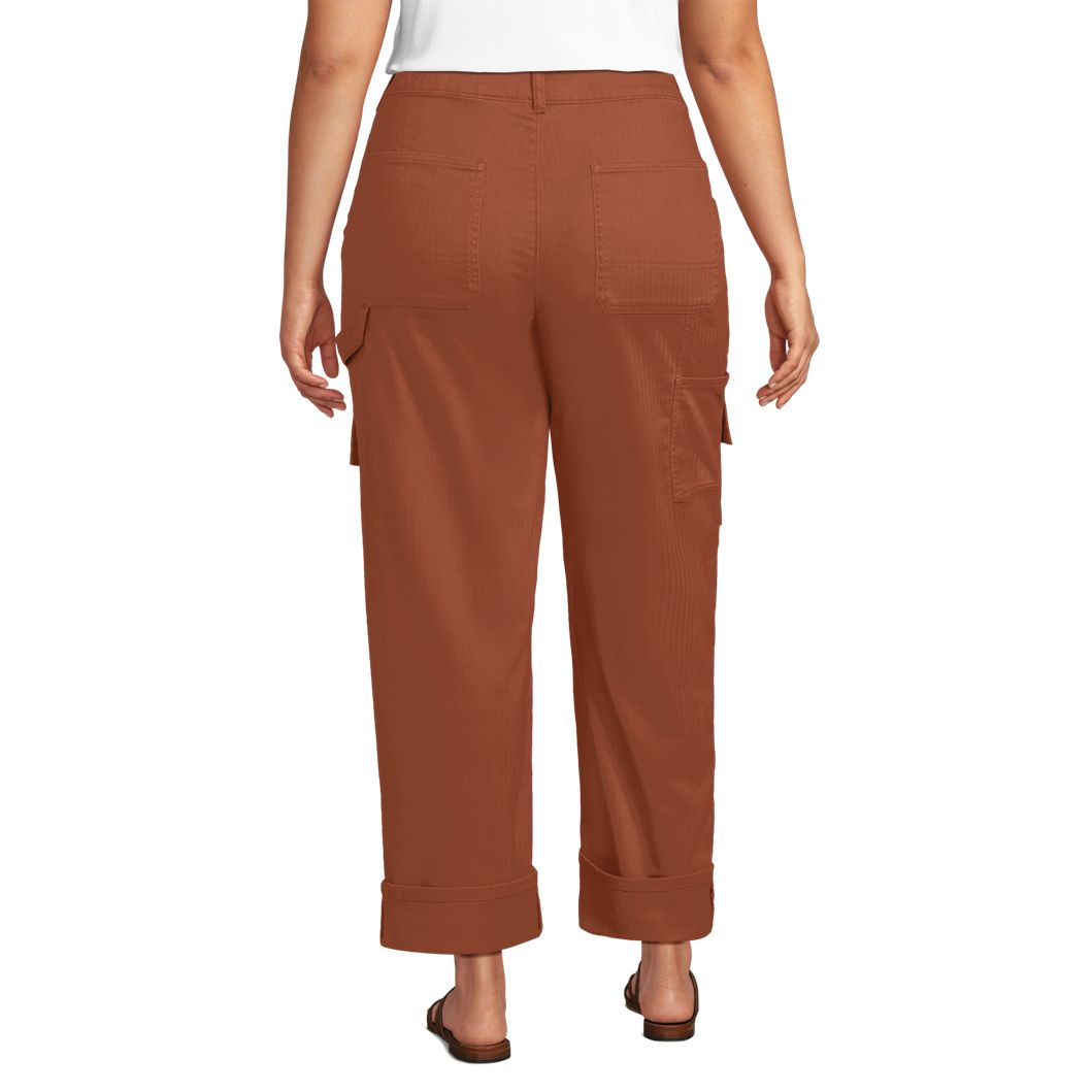 Women's Chino Mid Rise Straight Leg Cargo Ankle Pants