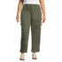 Women's Plus Size Chino Mid Rise Straight Leg Cargo Ankle Pants, Front