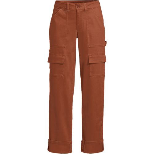 Women's Chino Mid Rise Straight Leg Cargo Ankle Pants | Lands' End
