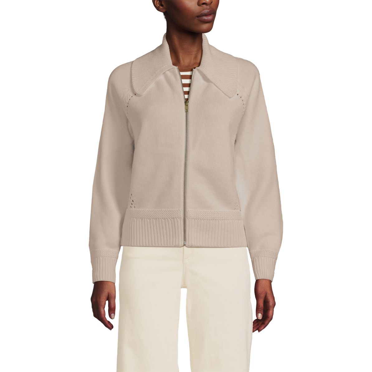 Women's Drifter Large Collar Zip Front Cardigan Sweater