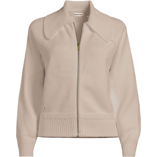 Women's Drifter Large Collar Zip Front Cardigan Sweater, Front