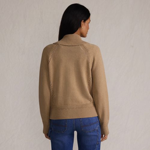 Women's Drifter Large Collar Zip Front Cardigan Sweater, Back