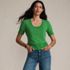 Women's Fine Gauge Cotton Jacquard Scoop Neck Sweater, alternative image
