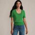 Women's Fine Gauge Cotton Jacquard Scoop Neck Sweater, Front
