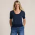 Women's Fine Gauge Cotton Jacquard Scoop Neck Sweater, Front