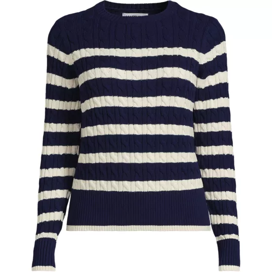 Women's Plus Size Drifter Modern Cable Crew Sweater - primary