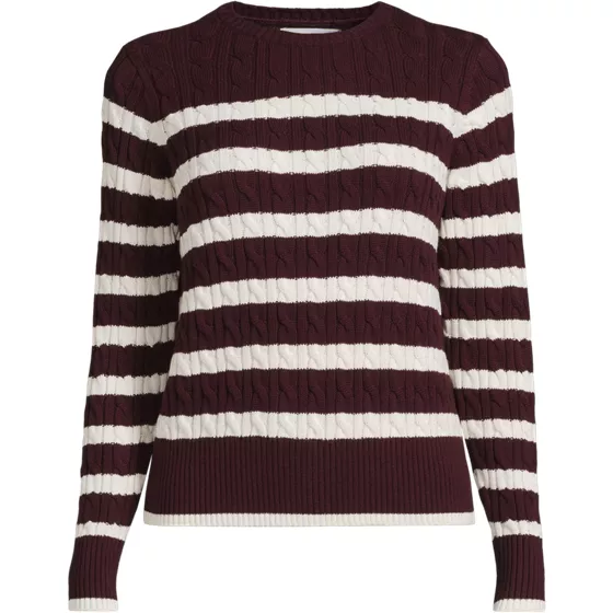 Women's Plus Size Drifter Modern Cable Crew Sweater - primary