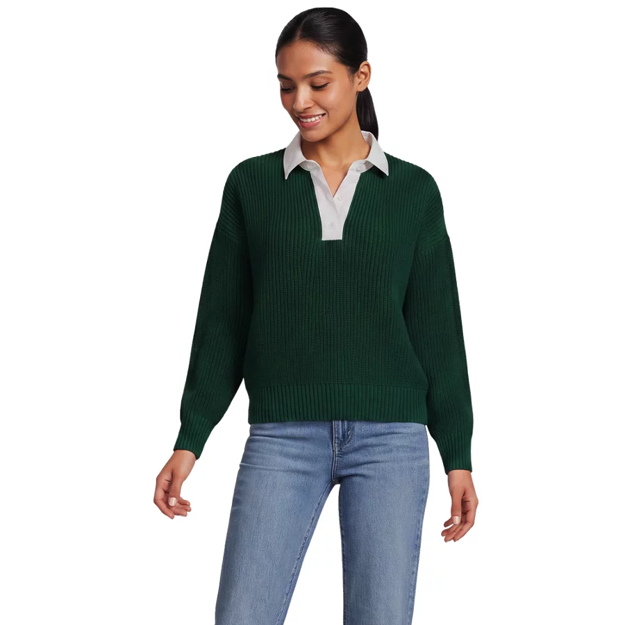 Women's Drifter Rugby With Woven Collar Sweater view 5