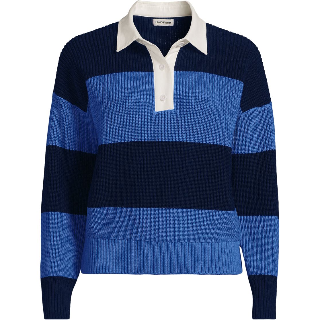 Women's Drifter Rugby with Woven Collar Sweater